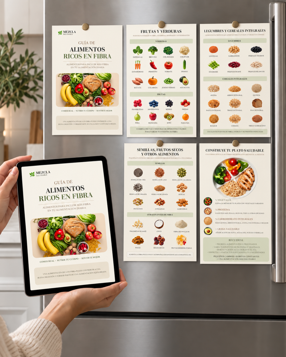 Guía de Alimentos Ricos en Fibra | Fuentes de Fibra y Plato Saludable