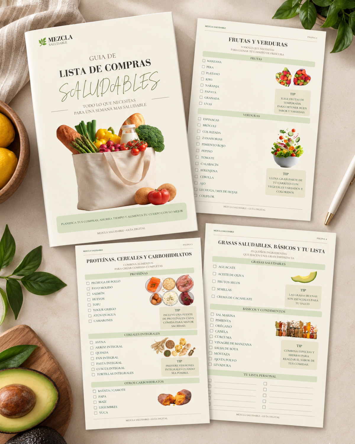 Guía de Alimentos Saludables | Lista de Compras y Planificación Semanal