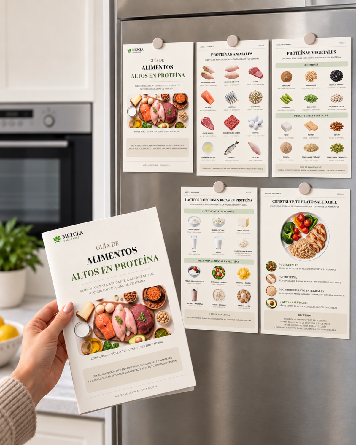 Guía de Alimentos Altos en Proteína | Fuentes de Proteína y Plato Saludable