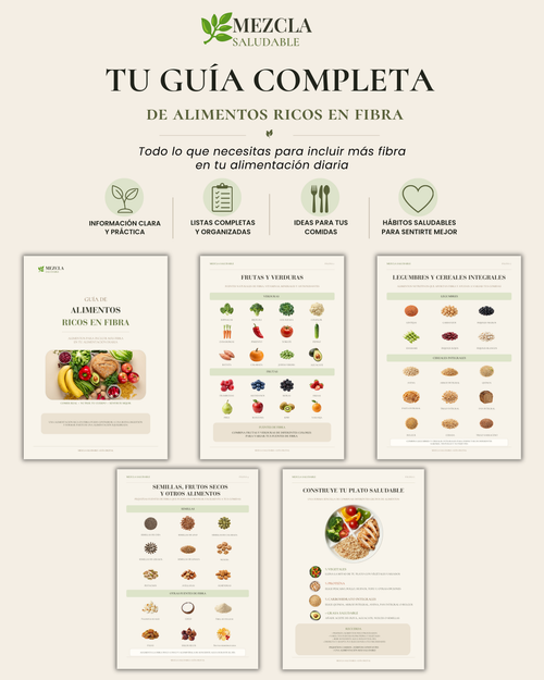 Guía de Alimentos Ricos en Fibra | Fuentes de Fibra y Plato Saludable