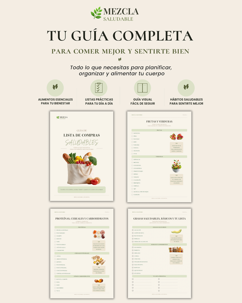 Guía de Alimentos Saludables | Lista de Compras y Planificación Semanal